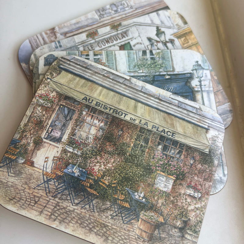 Vintage Parisian Cafe Coasters (Set of 4)