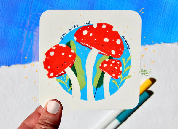 Ethereal May Happy Mushroom Mini Print - Sonumbra